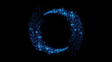 Royal blue color glowing and shiny particles for intro on black background for logo reveal video