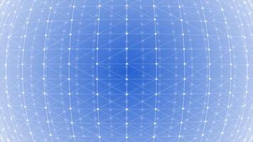 Royal blue color mesh pattern low poly geometric design rotating sci-fi 3d sphere on technology background video