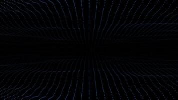 Royal blue color wavy circular dots with 3d empty space modern design 3d black seamless background video