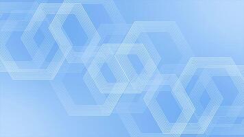 Royal blue color wiggling hexagonal shapes with parallel lines modern design geometrical background video