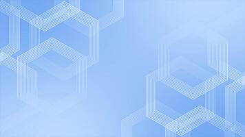 Royal blue color wiggling hexagonal shapes with parallel lines modern design geometrical background video