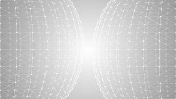 branco e Preto cor malha padronizar baixo poli geométrico Projeto rotativo ficção científica 3d esfera capaz de fazer loops tecnologia fundo video