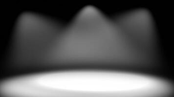 white color three moving spot light optical light rays forming reflection on floor spot light design Loop-able dark background video