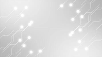 White color moving glowing hi-tech mother board chip with empty space futuristic sci-fi Loop-able technology background video