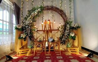 Engagement and wedding event backdrop photo