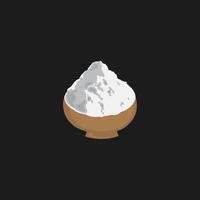 Editable illustration of white wheat flour vector