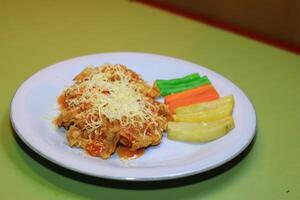 Cheesy Chicken Steak with Crispy Coating and Creamy Sauce photo
