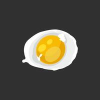 Editable illustration of a fried egg on a black background vector