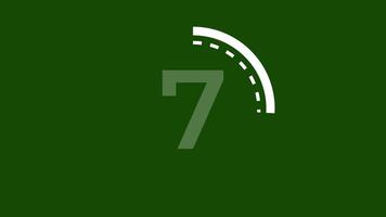 Ten seconds to zero digital modern countdown with rotating circles intro timer animation on green screen background video