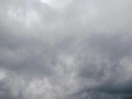 Black clouds hanging in the sky are a sign of overcastity photo