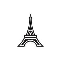Eiffel tower black on a white background illustration vector