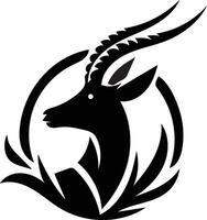 an image of a black and white deer head vector