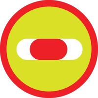 a red and yellow circular sign with a white circle vector