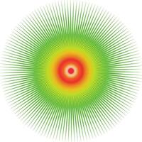 a green and red sunburst with a white background vector