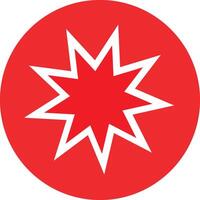 a red star with white lines on it vector