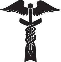 medical symbol caduceus symbol with wings vector