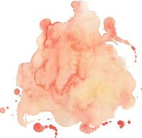 Orange Ink Splatter Stain with Paint Splatter. Orange Watercolor Splatter with Ink Drops Isolated on White Background vector