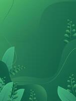 Green background with leaves and vines vector