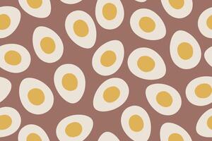 Seamless pattern with eggs. illustration on fashion color mocha mousse background vector