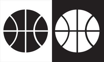 Black and White Basketball Icon vector