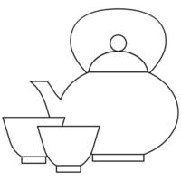 Chinese style tea set vector