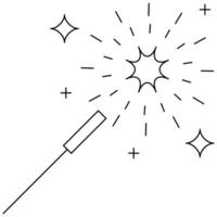 Simple firecracker light sparkles. Light stick sparkles flat icon illustration. vector