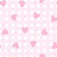 valentine's day pink checkered seamless pattern with hearts and dots for wallpaper, scrapbooking, digital paper, textile prints, wrapping paper, backgrounds, etc. EPS 10 vector