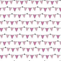 Valentine's day seamless pattern with garlands of flags for wallpaper, textile prints, scrapbooking, wrapping paper, stationery, etc. EPS 10 vector