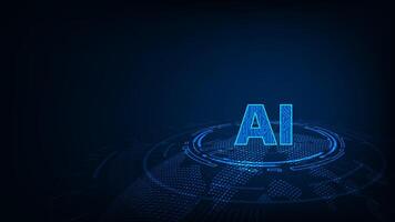 Futuristic artificial intelligence concepts on cloud network at center. Digital circuit board above the global Earth. vector