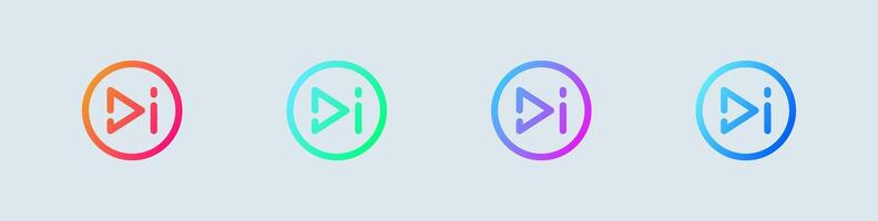 Skip ad line icon in gradient colors. Advertisement signs illustration. vector