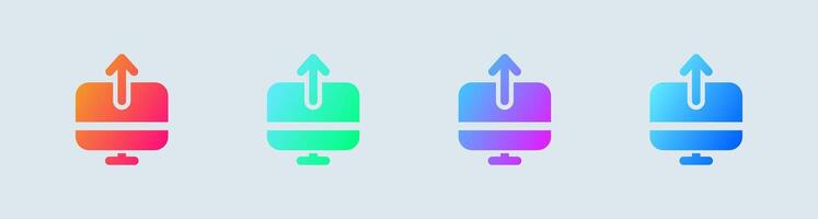 Publish solid icon in gradient colors. Upload signs illustration. vector