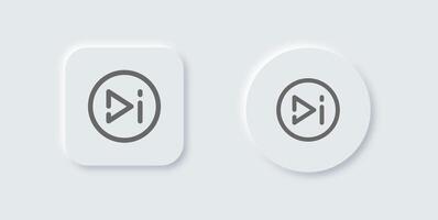 Skip ad line icon in neomorphic design style. Advertisement signs illustration. vector
