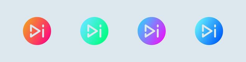 Skip ad solid icon in gradient colors. Advertisement signs illustration. vector