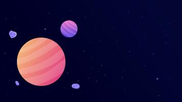 Space exploration animation concept. Outer space science. Universe and galaxy illustration. vector