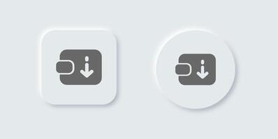 Withdrawal solid icon in neomorphic design style. Cash out signs illustration. vector