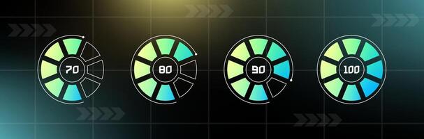 Loading bar interface. Futuristic progress design element. vector