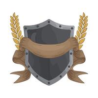 illustration of shield with laurel wreath vector
