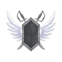 illustration of shield with two crossed swords vector