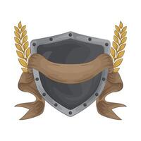 shield with laurel wreath illustration vector