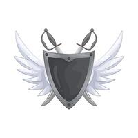 shield with two crossed swords vector