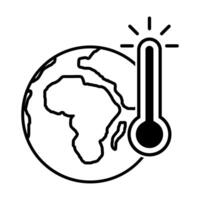 Global warming icon global with thermometer symbol for graphic design, logo, web site, social media, mobile app, illustration vector