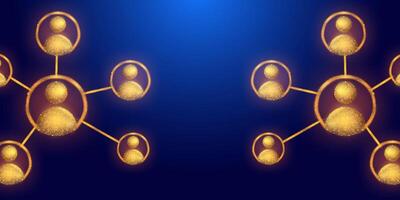 Digital social connection in dark blue background, futuristic illustration of technology community in cloud computing suitable for presentations, banners, business connections, world links. vector