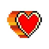 Heart in pixel art style vector