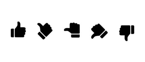 Excellent, good, average, poor, and bad icon. Rating and feedback scale thumb sign symbol vector