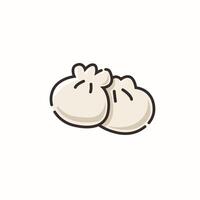 Two dumplings are shown on a white background vector