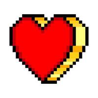 Heart shape in pixel art style vector