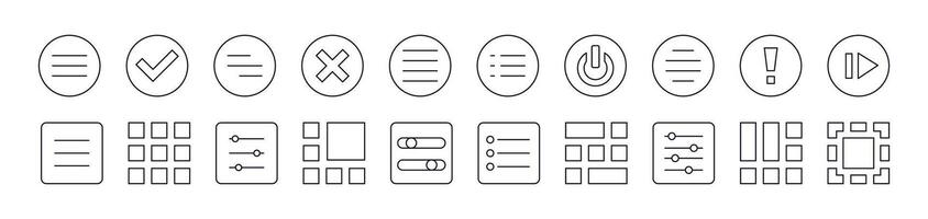 Interface Line Icon Set. Editable Stroke. Minimalistic Linear Pictogram for Design of Cards, Apps, Banners, Posts vector