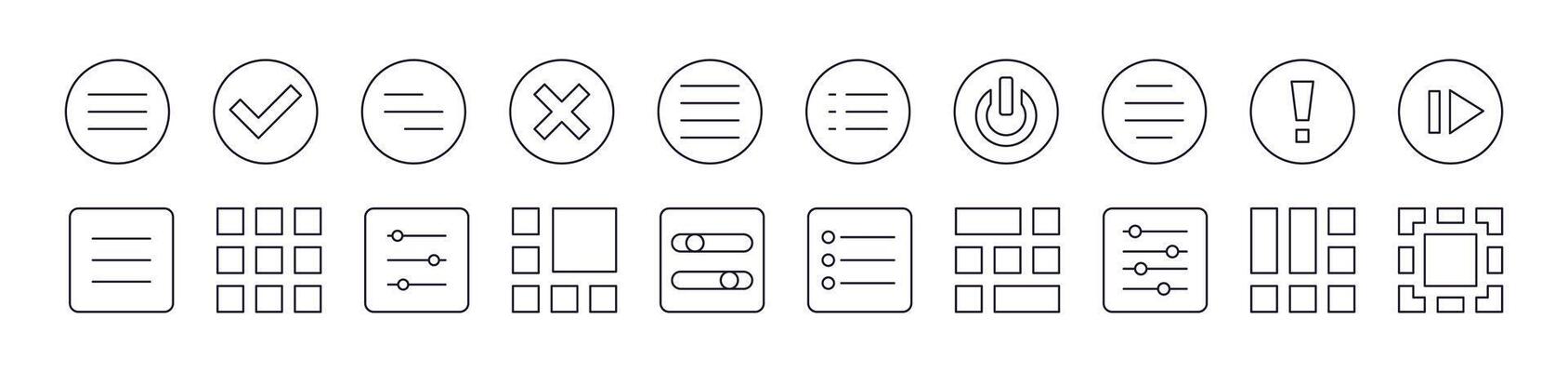 Interface Line Icon Set. Editable Stroke. Minimalistic Linear Pictogram for Design of Cards, Apps, Banners, Posts