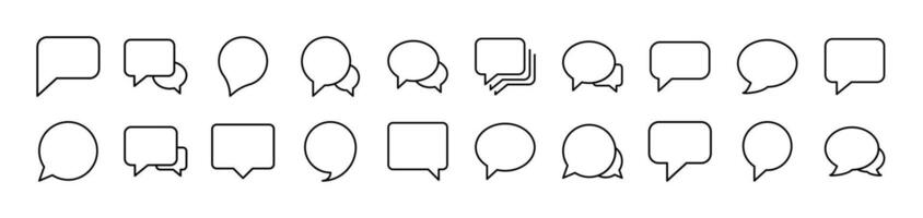 Pack of Line Icons of Speech Bubble. Editable Stroke. Minimalistic Linear Pictogram for Design of Cards, Apps, Banners, Posts vector