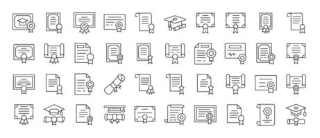 Award, Diploma, Certificate Collection of Thin Icons. Editable Stroke. Suitable for Web Sites, Books, Cards, Apps vector